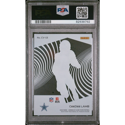 Graded 2020 Panini Chronicles CeeDee Lamb #CV13 Clear Vision Rookies Rookie RC Football Card PSA 10 Gem Mint | PSA 10 Gem Mint Graded Rookie Card | vintageantiquesgifts.com