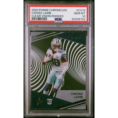 Graded 2020 Panini Chronicles CeeDee Lamb #CV13 Clear Vision Rookies Rookie RC Football Card PSA 10 Gem Mint | Hall of Fame Sports Memorabilia | vintageantiquesgifts.com