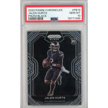 PSA Graded 2020 Jalen Hurts Panini Chronicles Prizm Black Rookie Card