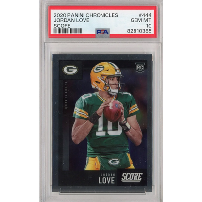 Graded 2020 Panini Chronicles Jordan Love #444 Score Rookie RC Football Card PSA 10 Gem Mint | Hall of Fame Sports Memorabilia | vintageantiquesgifts.com