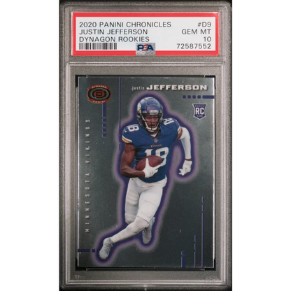 PSA graded Justin Jefferson rookie football card ready to score big