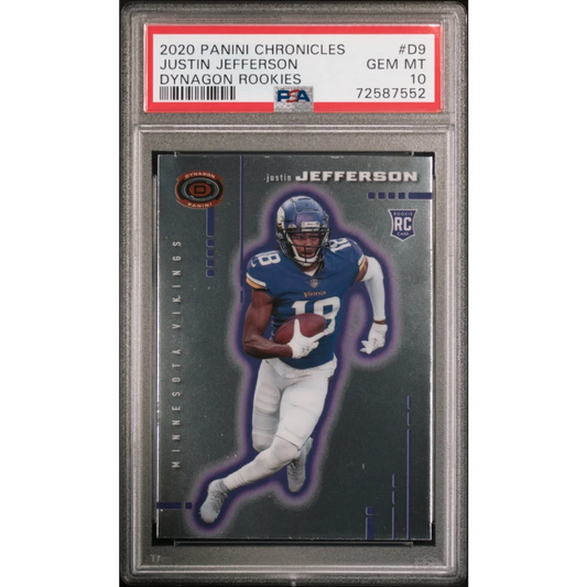 PSA graded Justin Jefferson rookie football card ready to score big