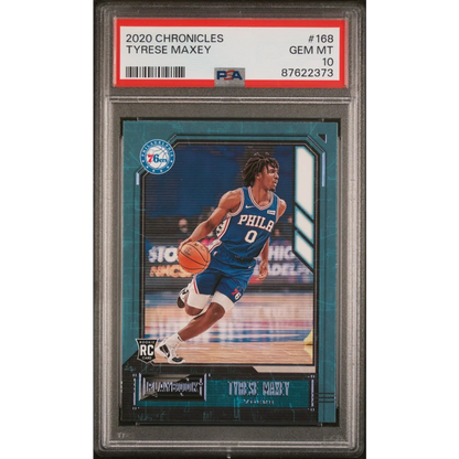 Graded 2020 Chronicles Tyrese Maxey Rookie Card in PSA 10 GEM MT slab