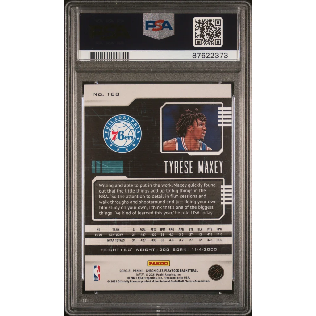 PSA 10 GEM MT Tyrese Maxey 2020 Chronicles Rookie Card basketball trading card