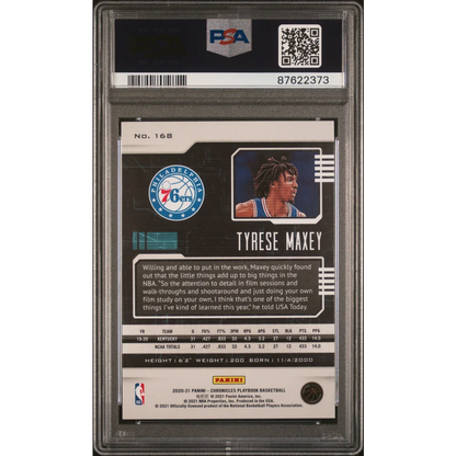 PSA 10 GEM MT Tyrese Maxey 2020 Chronicles Rookie Card basketball trading card