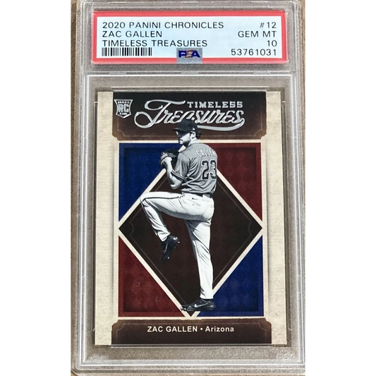 Zac Gallen 2020 Panini Chronicles Timeless Treasures baseball card PSA Gem MT 10