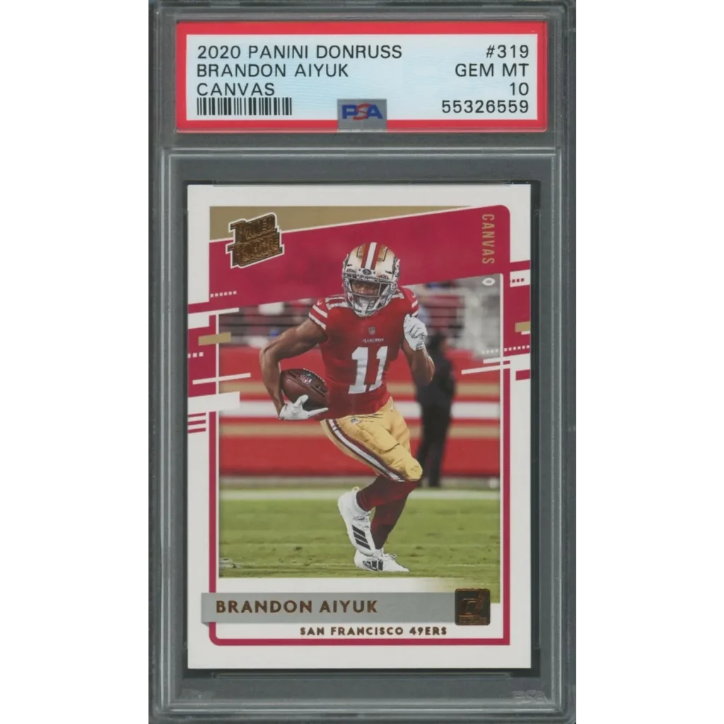 Graded 2020 Panini Donruss Brandon Aiyuk #319 Canvas Rookie RC Football Card PSA 10 Gem | Hall of Fame Sports Memorabilia | vintageantiquesgifts.com