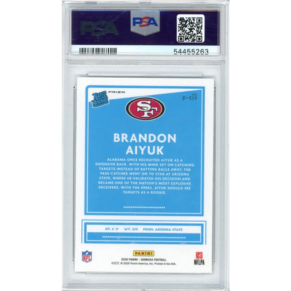 PSA 10 Graded 2020 Panini Donruss Brandon Aiyuk Optic Holo Rookie Card