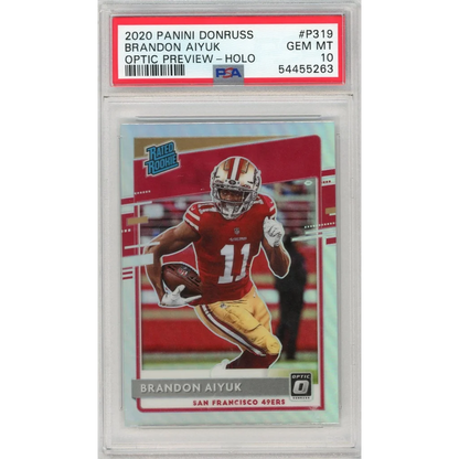 Graded PSA 10 2020 Panini Donruss Brandon Aiyuk Optic Holo Rookie Card