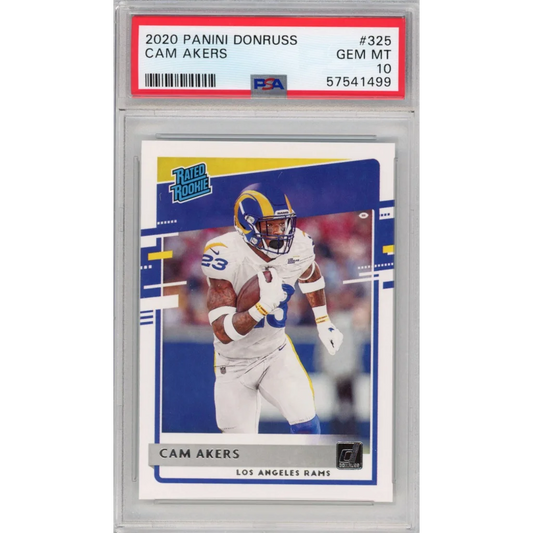 Graded 2020 Panini Donruss Cam Akers #325 Rated Rookie RC PSA 10 Gem Mint