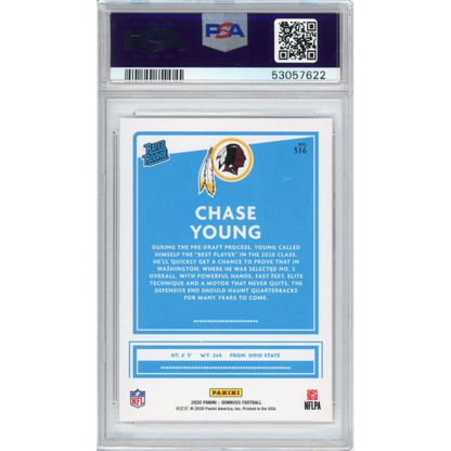 Graded 2020 Panini Donruss Chase Young #316 Rookie RC Football Card PSA 10 Gem Mint | PSA 10 Gem Mint Graded Rookie Card | vintageantiquesgifts.com