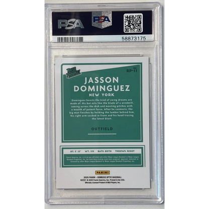 Graded 2020 Panini Donruss Optic Jasson Dominguez #RP11 Rated Prospects Rookie RC Baseball Card PSA 10 Gem Mint | PSA 10 Gem Mint Graded Rookie Card | vintageantiquesgifts.com