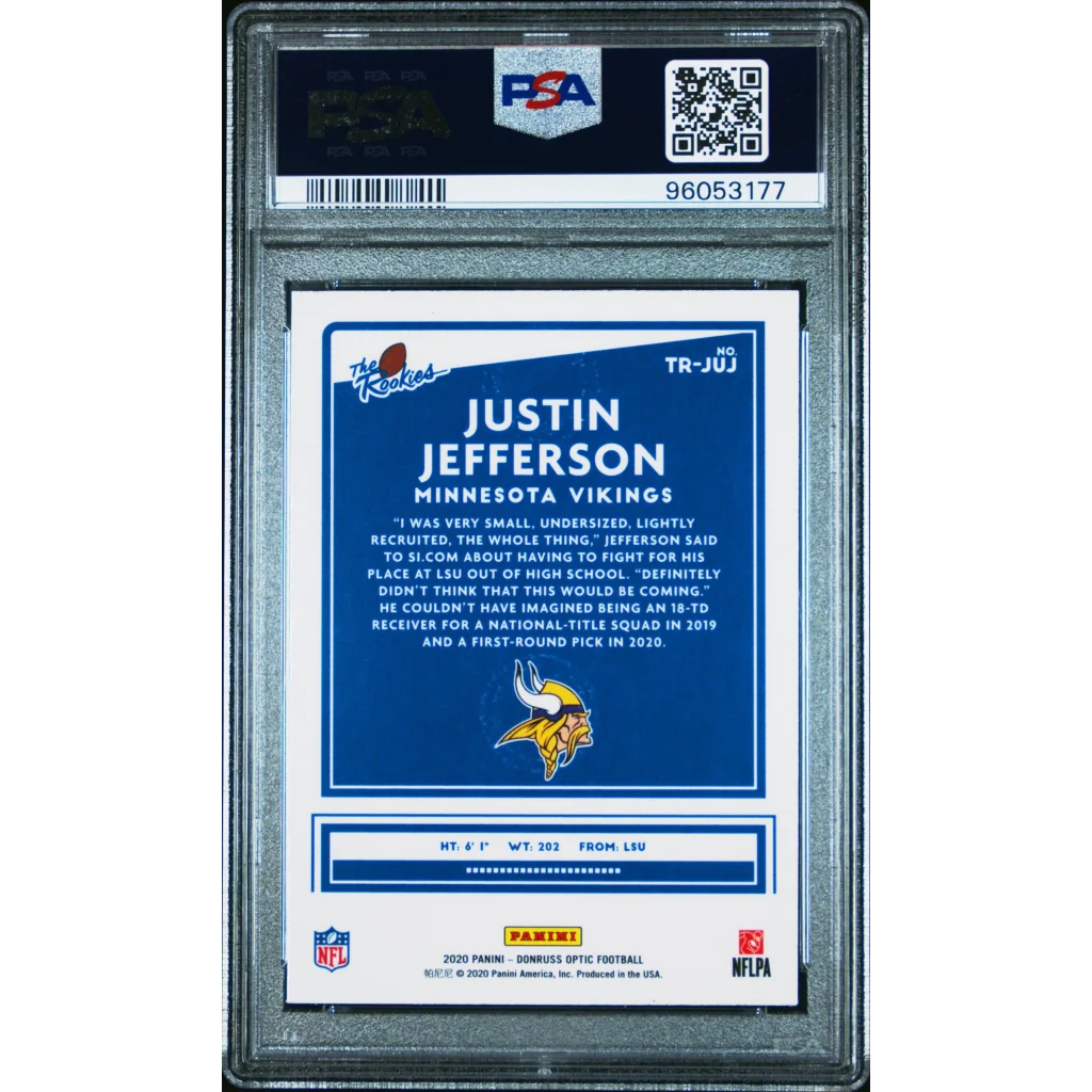 Graded 2020 Panini Donruss Optic Justin Jefferson Rookie PSA 10 Card