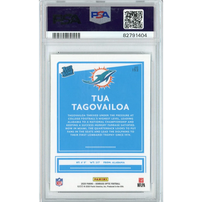 Graded Tua Tagovailoa Miami Dolphins 2020 Panini Donruss Optic Rookie Card PSA 10