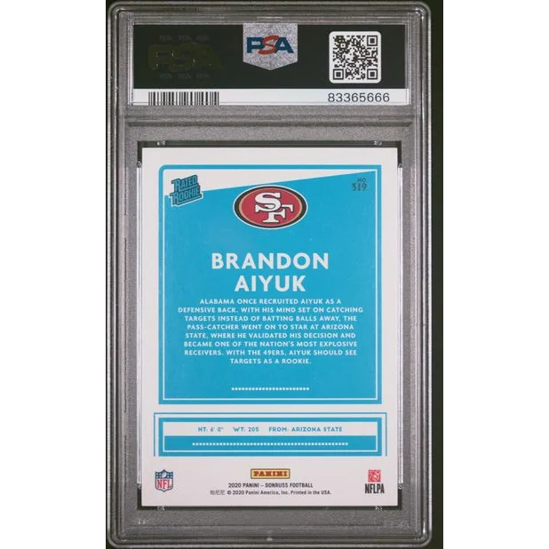 PSA 10 Brandon Aiyuk 2020 Rookie Card Gem Mint in protective case