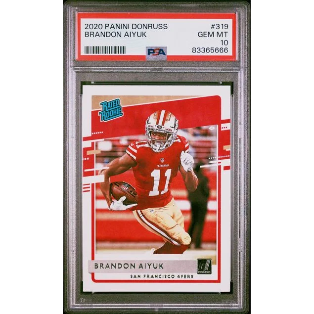2020 Panini Donruss Brandon Aiyuk rookie football card graded PSA GEM MT 10