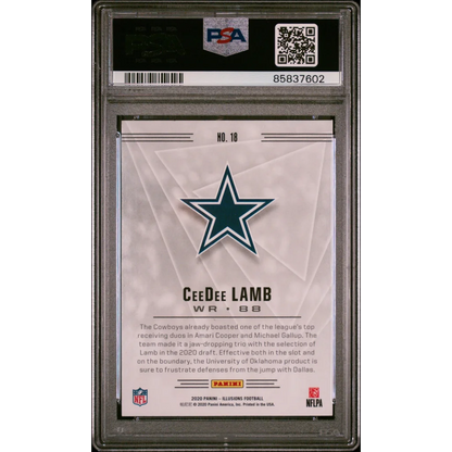 Graded PSA 10 2020 Panini Illusions CeeDee Lamb Rookie Card Slabbed