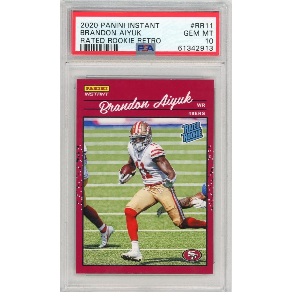 Graded 2020 Panini Instant Brandon Aiyuk #RR11 Rated Rookie Retro Rookie RC Football Card PSA 10 Gem Mint | Hall of Fame Sports Memorabilia | vintageantiquesgifts.com