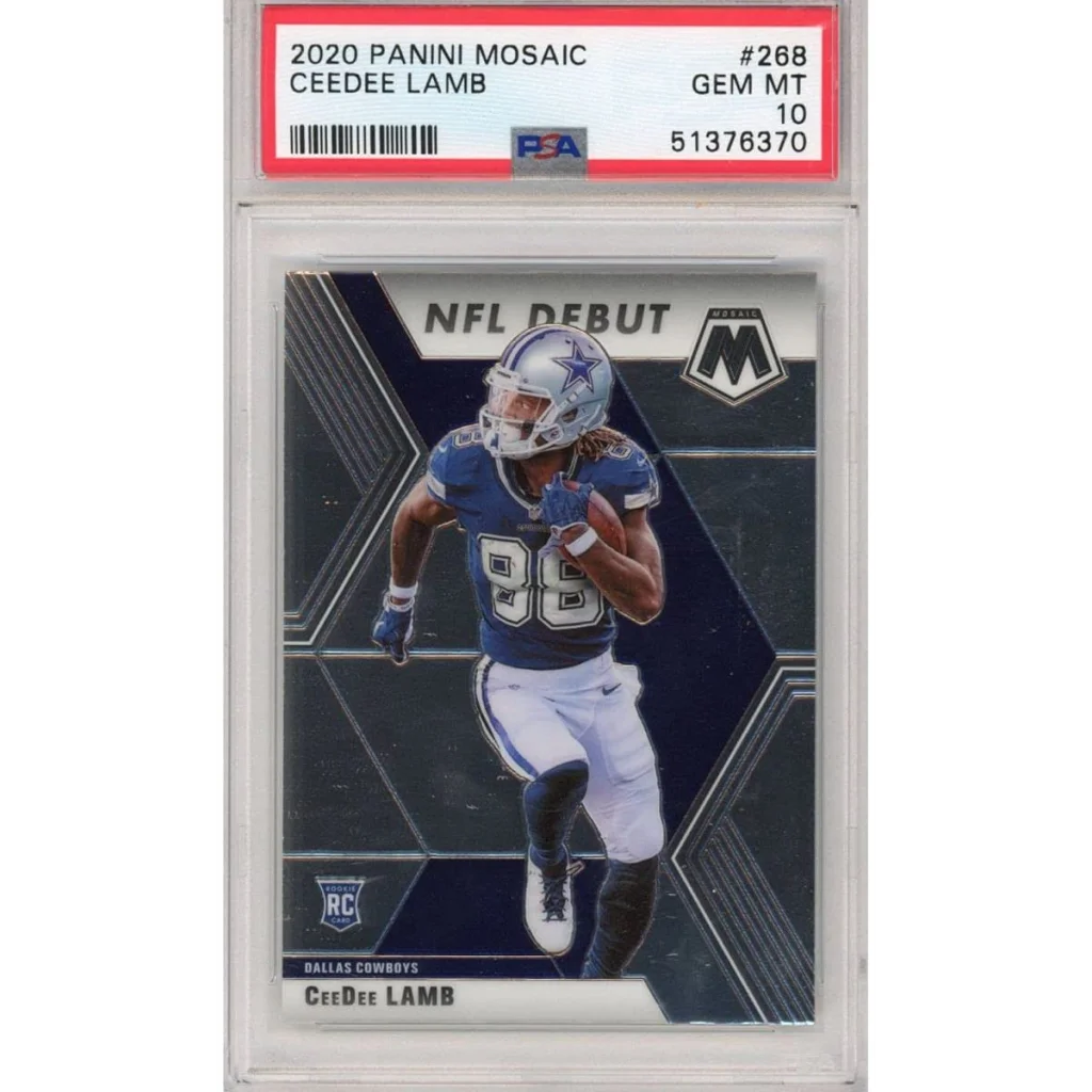 2020 Panini Mosaic CeeDee Lamb NFL Debut Rookie Card PSA Gem Mint 10