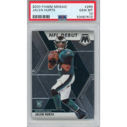 Graded PSA 10 2020 Panini Mosaic Jalen Hurts Eagles Rookie Card