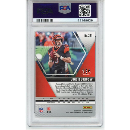 Graded 2020 Panini Mosaic Joe Burrow #261 Rookie RC PSA 10 Gem Mint card