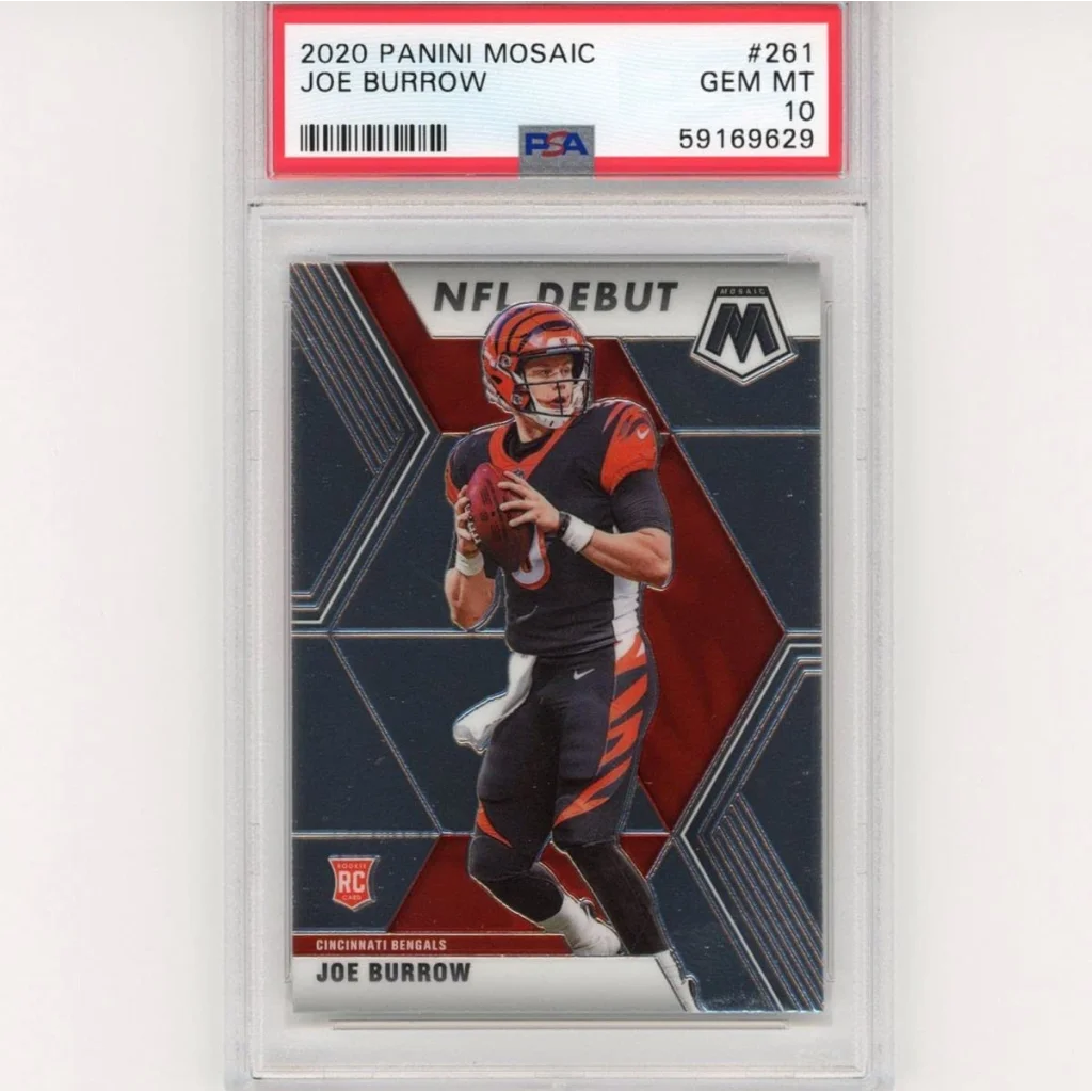 Graded PSA 10 Gem Mint 2020 Panini Mosaic Joe Burrow #261 Rookie Card