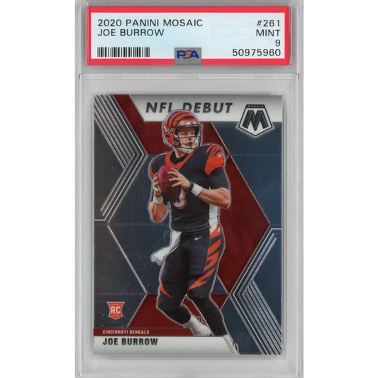 Graded 2020 Panini Mosaic Joe Burrow #261 Rookie RC Football Card PSA 9 Mint | Hall of Fame Sports Memorabilia | vintageantiquesgifts.com