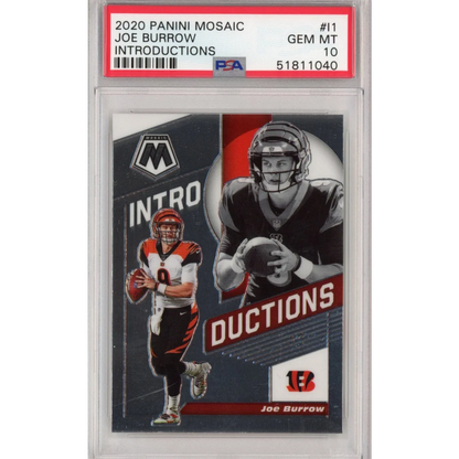 PSA Graded Joe Burrow 2020 Panini Mosaic Rookie Card football trading card