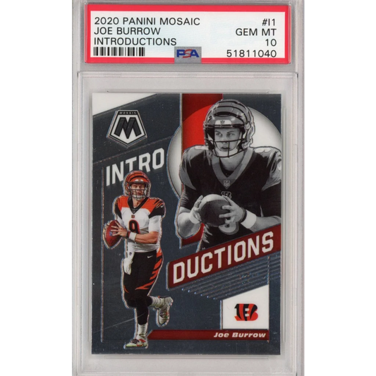 PSA Graded Joe Burrow 2020 Panini Mosaic Rookie Card football trading card