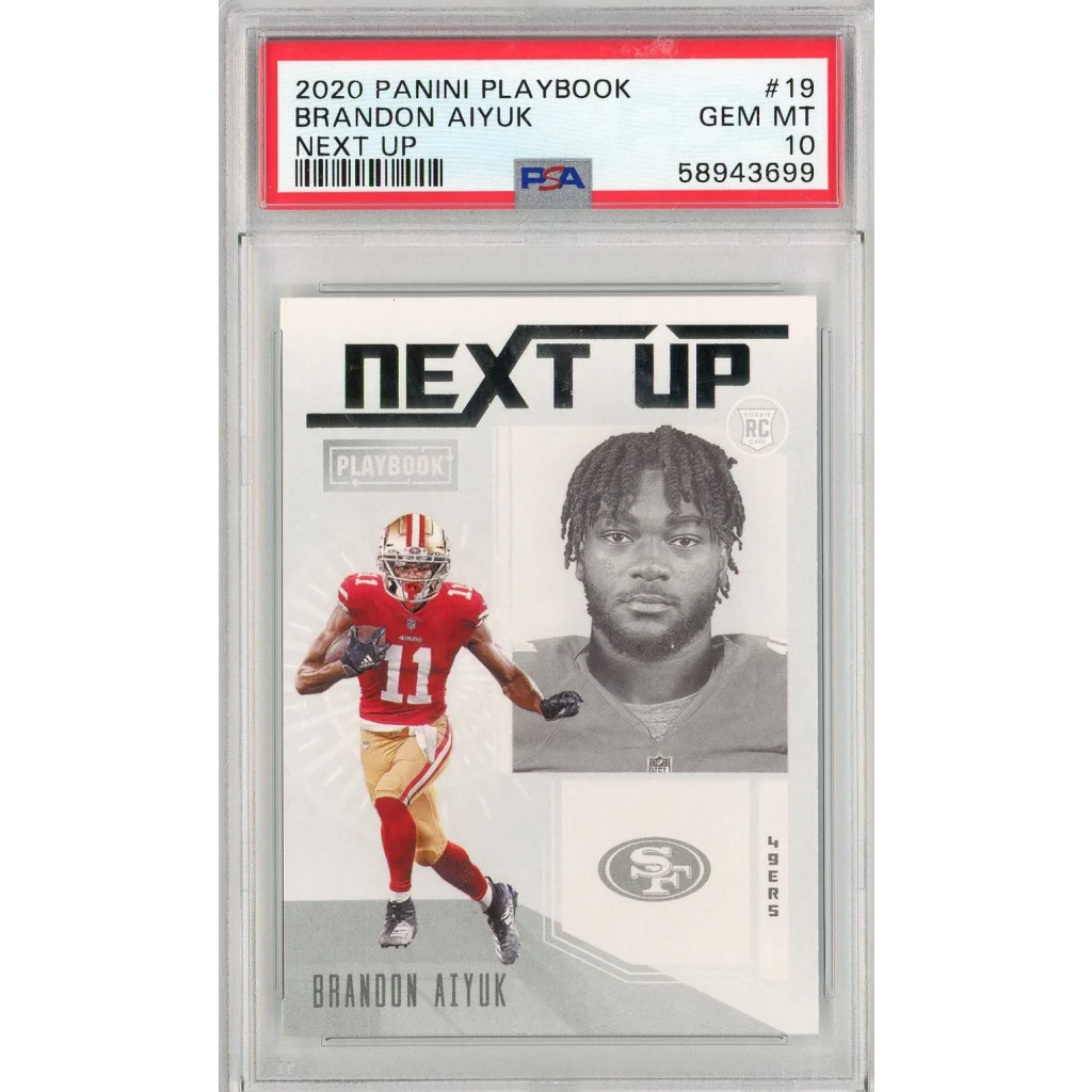 PSA graded Brandon Aiyuk 2020 Panini Playbook rookie card by professional sports authenticator