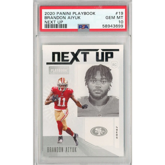 PSA graded Brandon Aiyuk 2020 Panini Playbook rookie card by professional sports authenticator