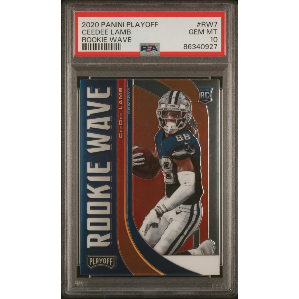 Slabbed 2020 Panini Playoff CeeDee Lamb Rookie Wave Card PSA GEM MT 10