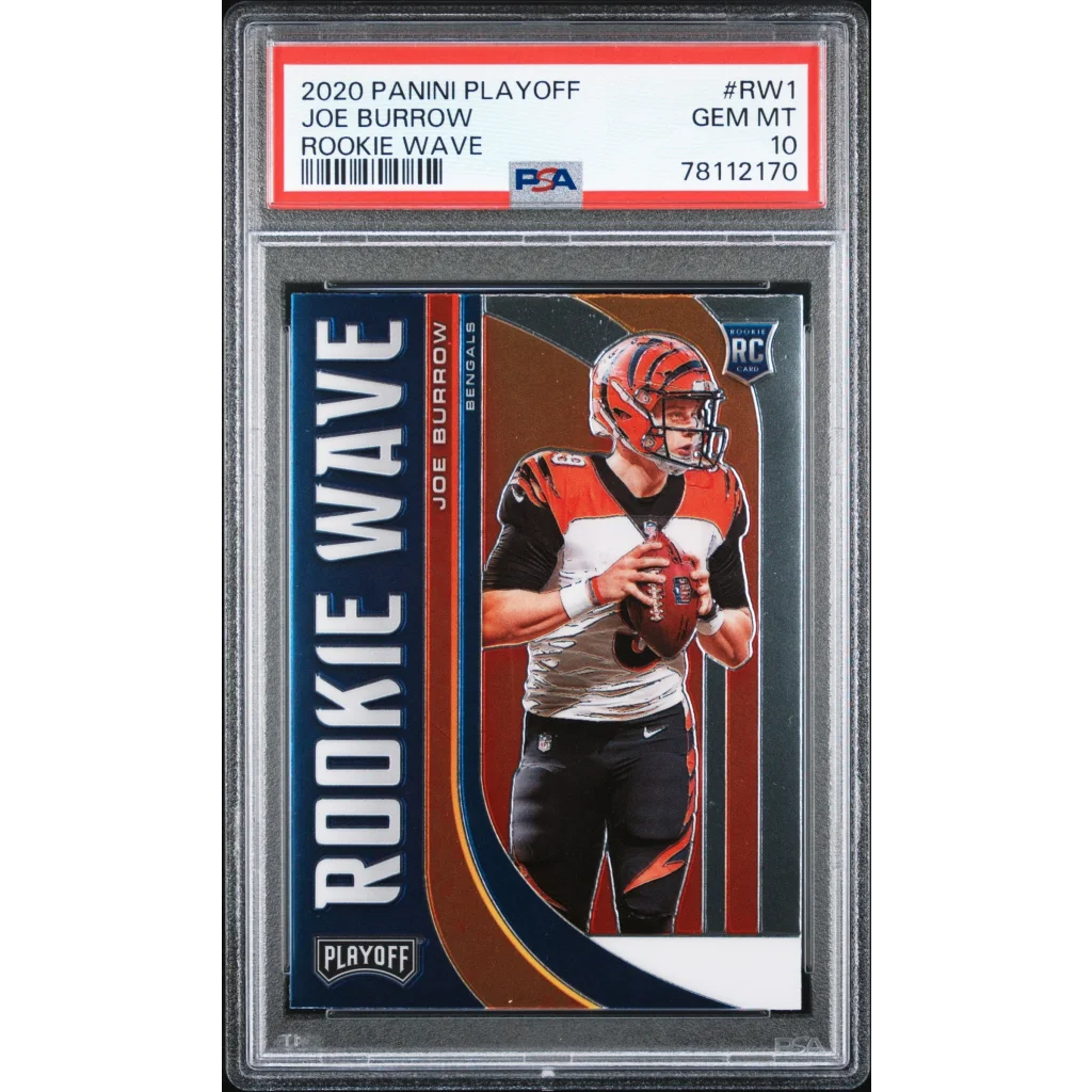Graded 2020 Panini Playoff Joe Burrow #RW1 Rookie Wave Rookie RC Football Card PSA 10 Gem Mint | Hall of Fame Sports Memorabilia | vintageantiquesgifts.com