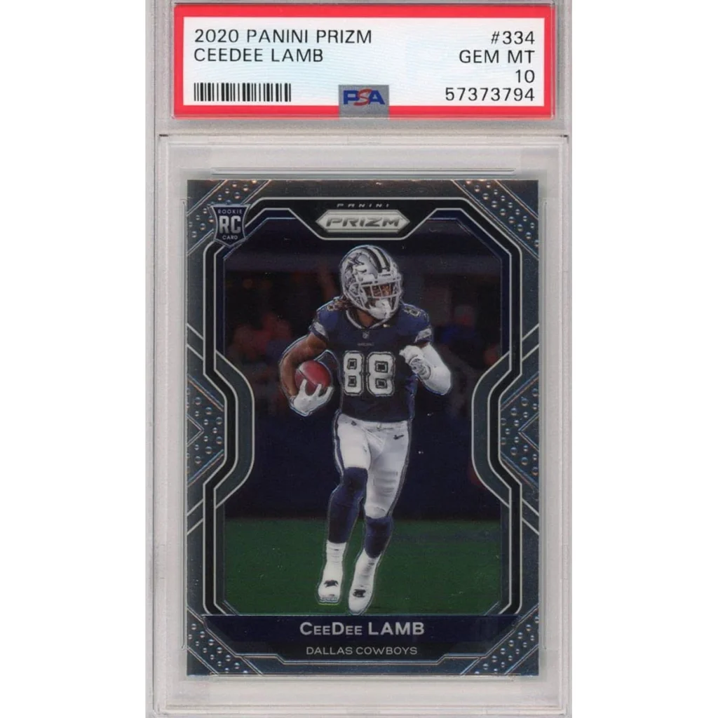 High-quality PSA graded 2020 Panini Prizm CeeDee Lamb rookie football card