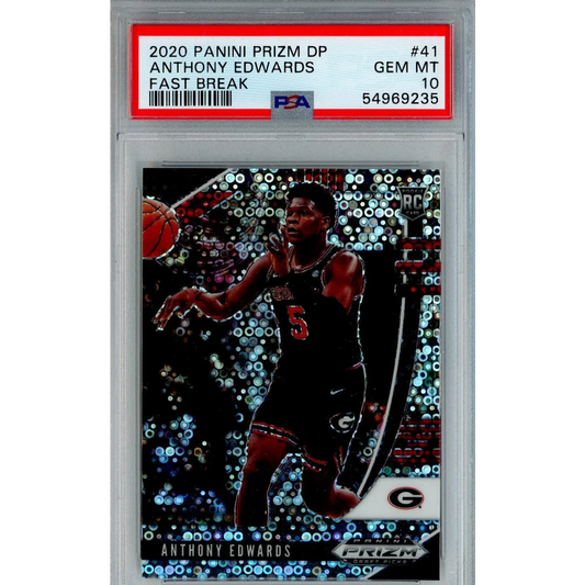 Graded 2020 Panini Prizm DP Anthony Edwards #41 Fast Break Rookie RC Basketball Card PSA 10 Gem Mint | Hall of Fame Sports Memorabilia | vintageantiquesgifts.com