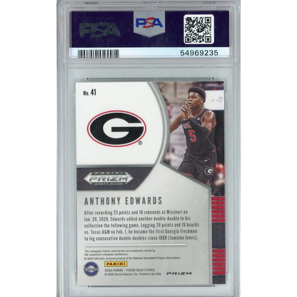 PSA graded Gem Mint 10 Anthony Edwards 2020 Panini Prizm Draft Picks basketball card