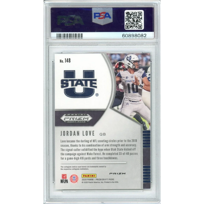 PSA Graded Jordan Love 2020 Panini Prizm Silver Rookie Card football card