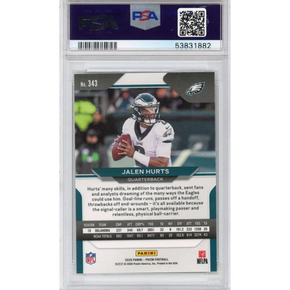 Graded PSA 10 2020 Panini Prizm Jalen Hurts Rookie RC Football Card