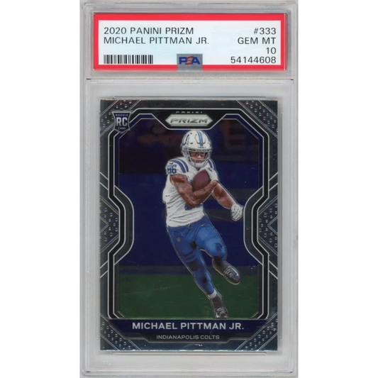 Graded 2020 Panini Prizm Michael Pittman #333 Rookie RC Football Card PSA 10 Gem Mint | Hall of Fame Sports Memorabilia | vintageantiquesgifts.com