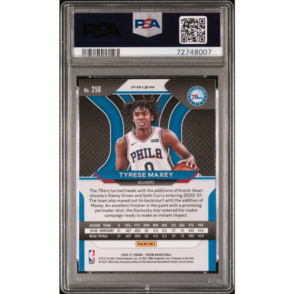 Tyrese Maxey PSA graded Prizm rookie card Philadelphia 76ers
