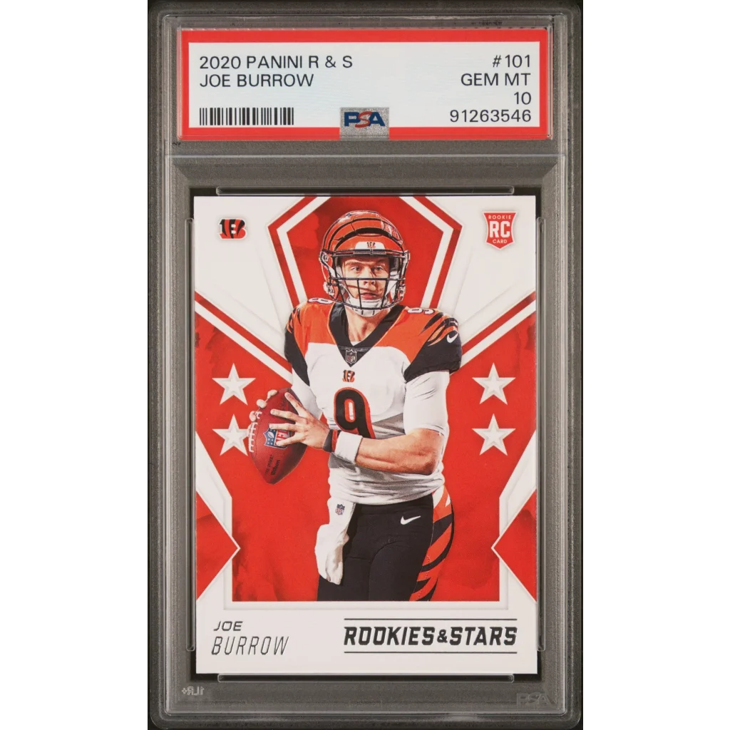Graded PSA 10 Gem Mint Joe Burrow 2020 Panini Rookies & Stars #101 Rookie Card