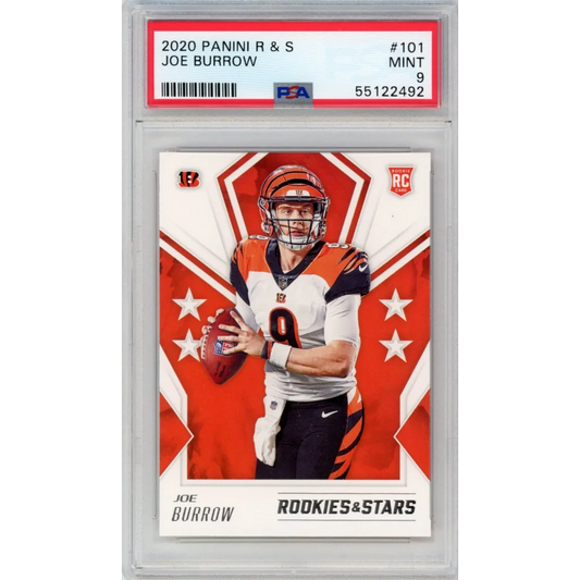 PSA Graded Joe Burrow 2020 Panini Rookies & Stars football card image