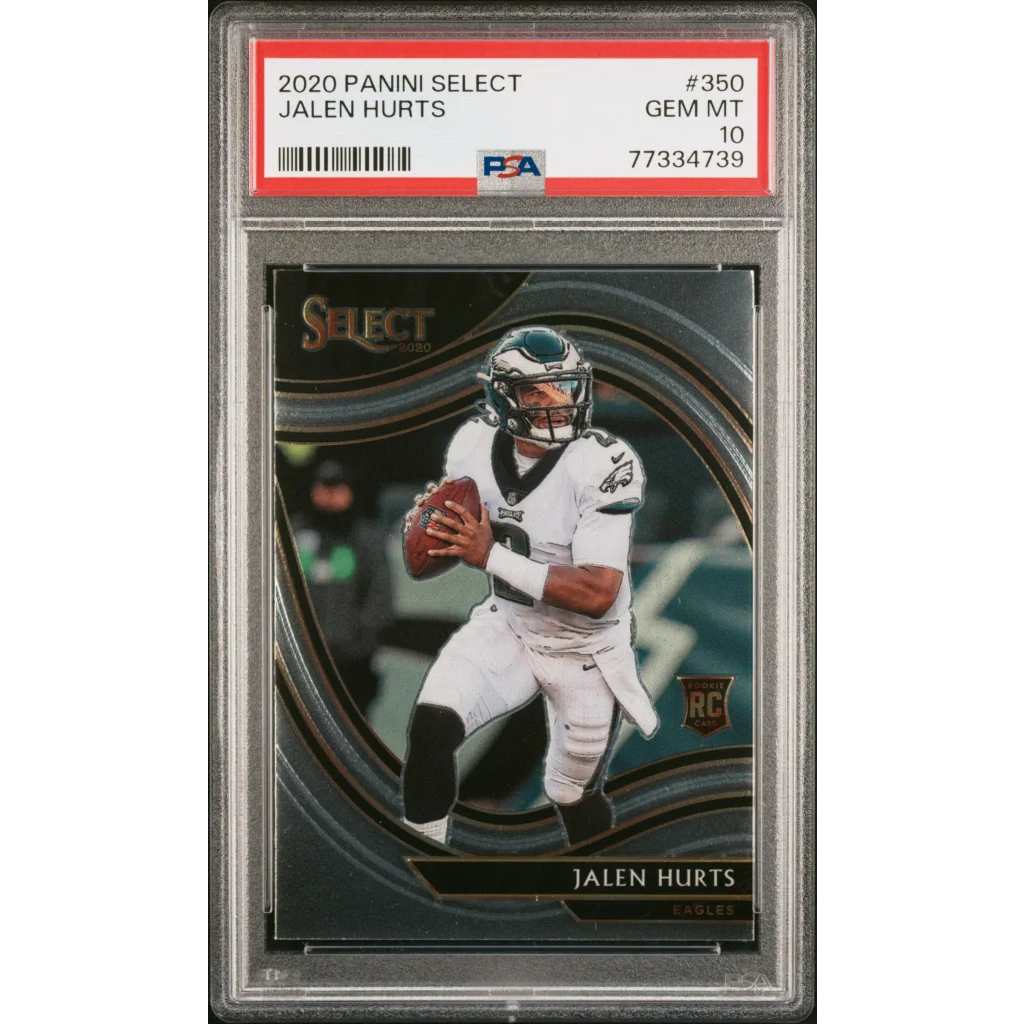 Graded 2020 Panini Select Jalen Hurts #350 Rookie RC Football Card PSA 10 Gem Mint | Hall of Fame Sports Memorabilia | vintageantiquesgifts.com