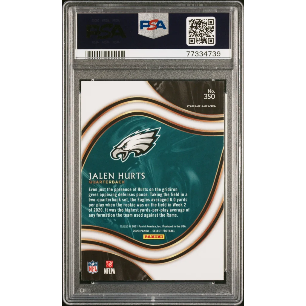 Graded 2020 Panini Select Jalen Hurts #350 Rookie RC Football Card PSA 10 Gem Mint | PSA 10 Gem Mint Graded Rookie Card | vintageantiquesgifts.com
