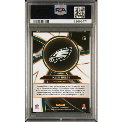 Graded 2020 Panini Select Jalen Hurts #T25 Turbocharged Rookie RC Football Card PSA 10 Gem Mint | PSA 10 Gem Mint Graded Rookie Card | vintageantiquesgifts.com