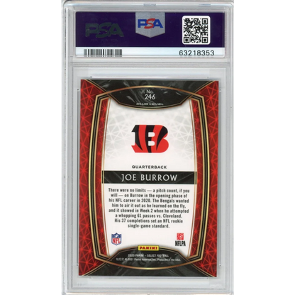 PSA 10 Graded 2020 Panini Select Joe Burrow #246 Rookie RC Bengals Card