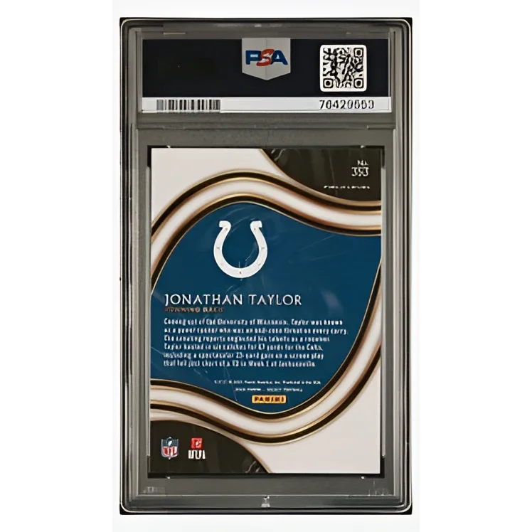 Graded 2020 Panini Select Jonathan Taylor #353 Rookie RC Football Card PSA 10 Gem Mint | PSA 10 Gem Mint Graded Rookie Card | vintageantiquesgifts.com