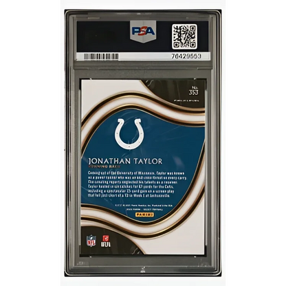 Graded 2020 Panini Select Jonathan Taylor #353 Rookie RC Football Card PSA 10 Gem Mint | PSA 10 Gem Mint Graded Rookie Card | vintageantiquesgifts.com