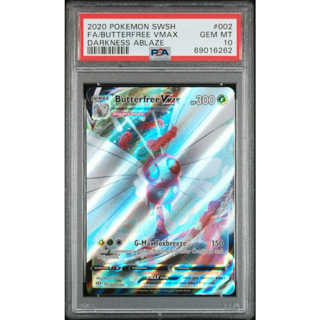 Graded PSA 10 Gem Mint 2020 Sword & Shield Butterfree Vmax Holo Card
