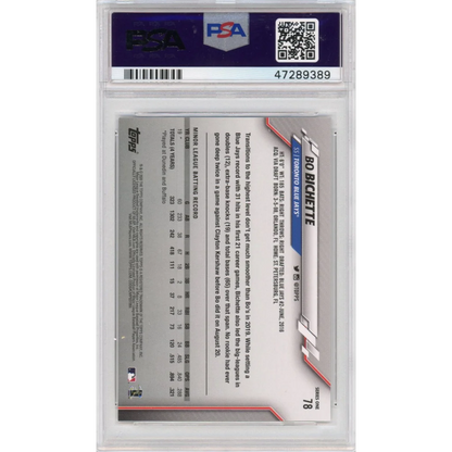 Bo Bichette 2020 Topps PSA 10 GEM MINT graded baseball card in a slab